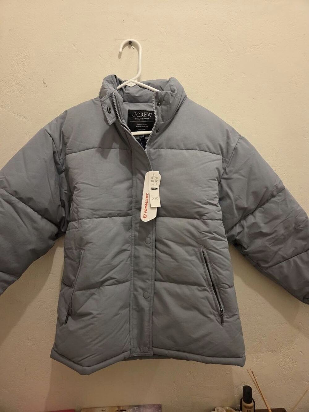 JCrew Grey Puffer Jacket | Size XS | New With Tags (NWT)